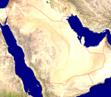 Saudi Arabia Satellite + Borders 2000x1752